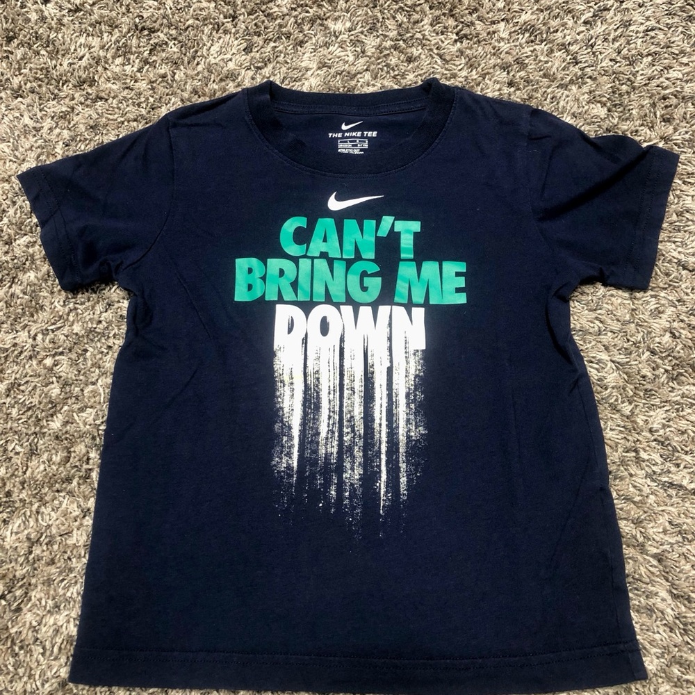 Nike Blue and Green Short Sleeve Graphic Tee